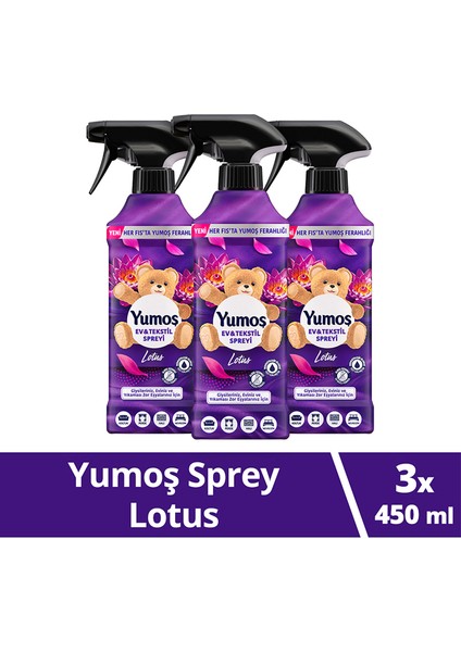 Ev Ve Tekstil Spreyi Lotus Yıkanması Zor Eşyalar Için 450 ml x3