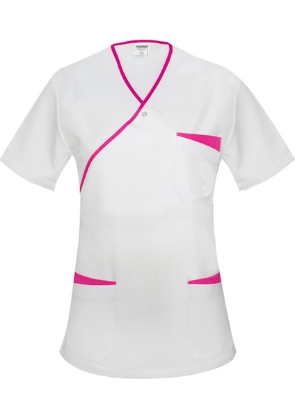 Ceket Hemşire V Yaka Biyeli Kısa Kol
