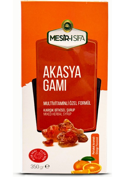 Akasya Gamı Şurubu Portakal Aromalı Karışık Bitkisel Şurup Multivitamin 350G