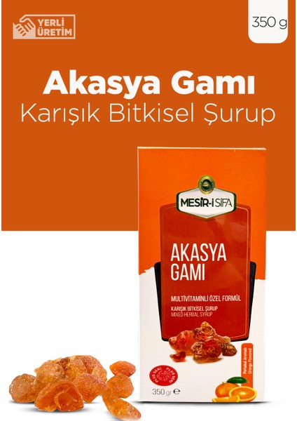 Akasya Gamı Şurubu Portakal Aromalı Karışık Bitkisel Şurup Multivitamin 350G