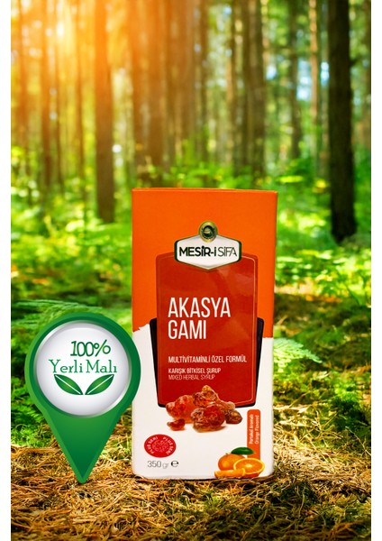 Akasya Gamı Şurubu Portakal Aromalı Karışık Bitkisel Şurup Multivitamin 350G