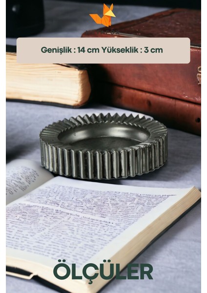 Küllük Kül Tablası Sigara Küllüğü Gümüş Eskitme Model 5