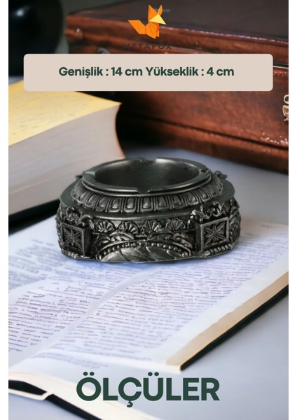 Küllük Kül Tablası Sigara Küllüğü Gümüş Eskitme Model 2
