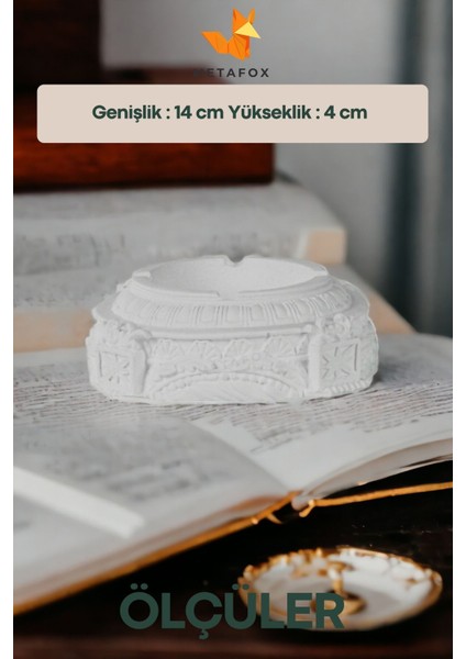Küllük Kül Tablası Sigara Küllüğü Gümüş Eskitme Model 2