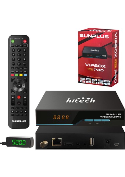 Sunplus Vıpbox Gold Pro Kasalı Mini Uydu Alıcı Dijital 4K Dahili Wifi Iptv Youtube Ethernet Free Iptv