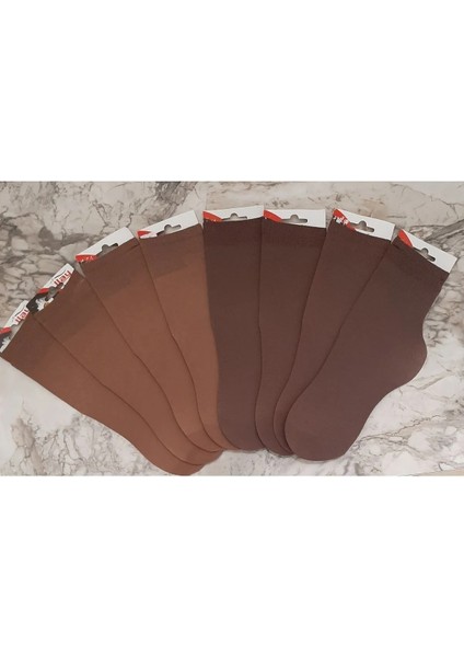 Kadın 20 Den Ince Soket Çorap 8'li Paket Vizon- Bronz