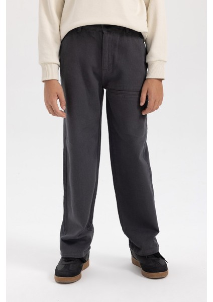 Erkek Çocuk Loose Fit Standart Paça Gabardin Pantolon A5728A823WN fırsatları