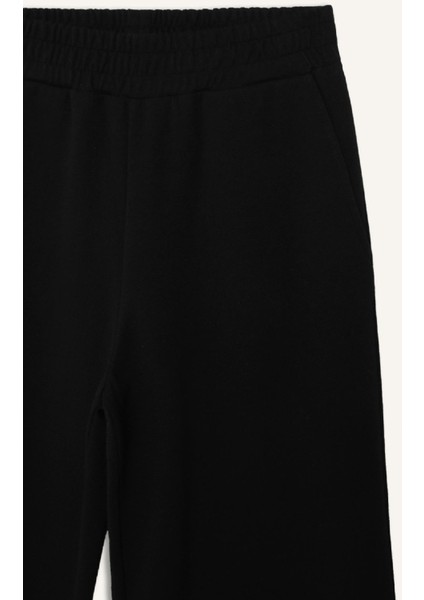 Wide Leg Geniş Paça Eşofman Altı Beli Lastikli Cepli Basic Düz D3759AX25SP