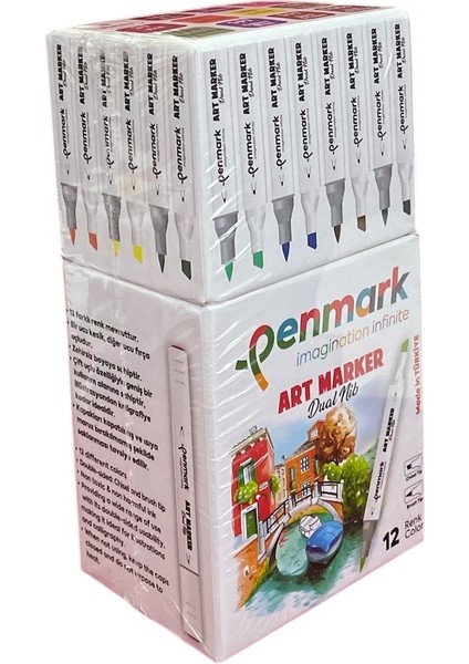 Marker Kalem Seti 12'li Çift Uçlu ( Made In Türkiye)