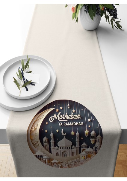 Ramazan Serisi 140 x 40 cm Dijital Baskılı Runner (Ramadan)