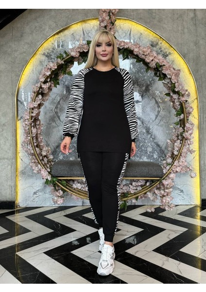 Kadın Büyük Beden Reglan Kol Lastik Paça Esnek Viskon Eşofman Takımı fırsatları