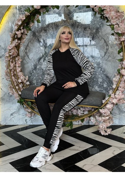 Kadın Büyük Beden Reglan Kol Lastik Paça Esnek Viskon Eşofman Takımı indirimleri