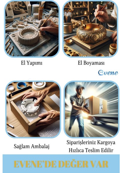 Küllük Gümüş Eskitme Kül Tablası Dekoratif Küllük Model 3