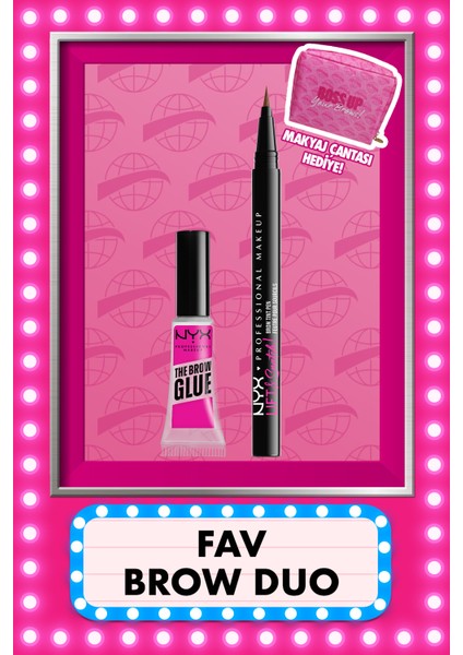 Fav Brow Duo Kaş Seti Makyaj Çantası Hediyeli