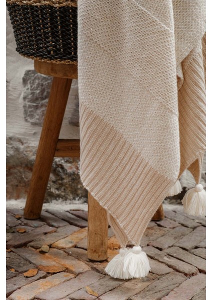Frame %100 Pamuk Koltuk Şalı Bej 130x170