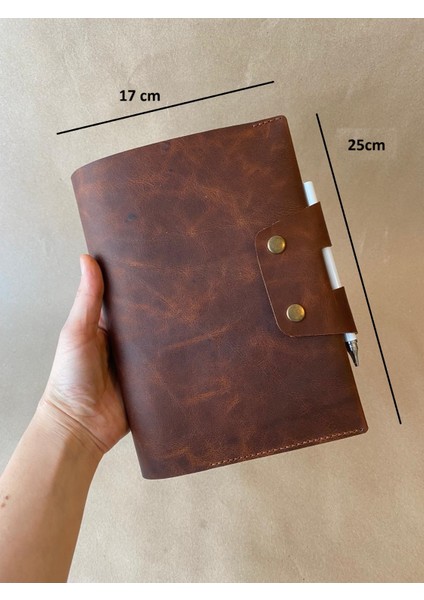 (Isim Yazıyoruz) El Yapımı Hakiki Deri A5 Ajanda Kılıfı - Defter & Kalem Hediyeli fiyatları