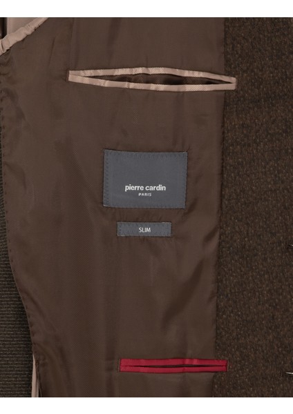 Erkek Kahverengi Slim Fit Ceket 50296044-VR029