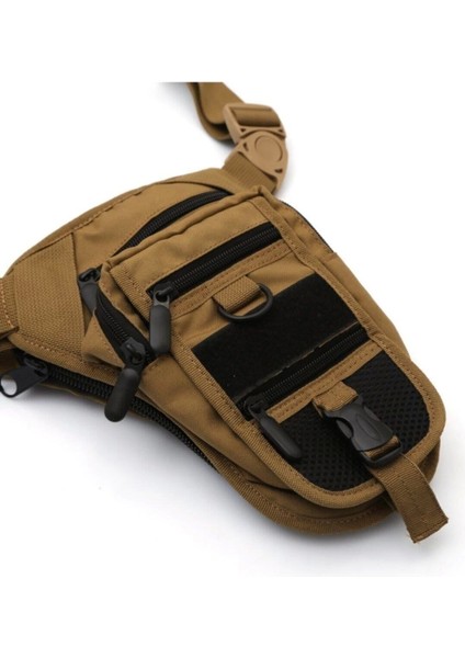 Unisex Bej Tactical Özel Bölmeli Taşıma Bel Bacak Çantası