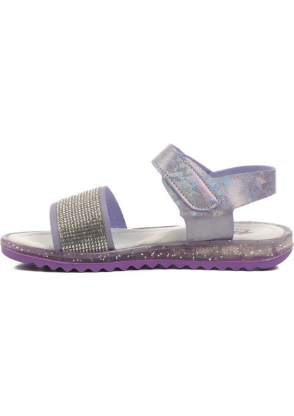 Lila Simli Ortopedik Kız Çocuk Sandalet 24-408 P