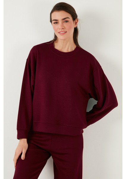 Streç Bisiklet Yaka Oversize Fit Scuba Sweat Bayan Sweat 5865879 indirimleri