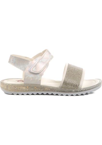 Beyaz Simli Ortopedik Kız Çocuk Sandalet 24-408 P