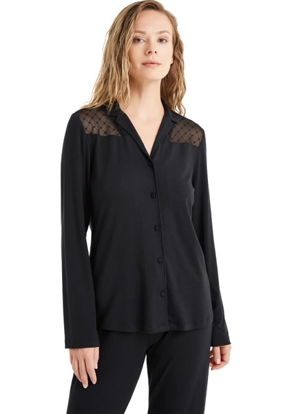 Uzun Kol V Yaka Önden Düğmeli Kadın Pijama Takım 51606 fiyatları