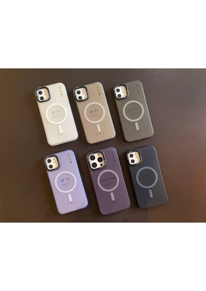 iPhone 15 Pro Uyumlu Kamera Çıkıntılı Mat Buzlu Tin Magsafe Silikon Kılıf