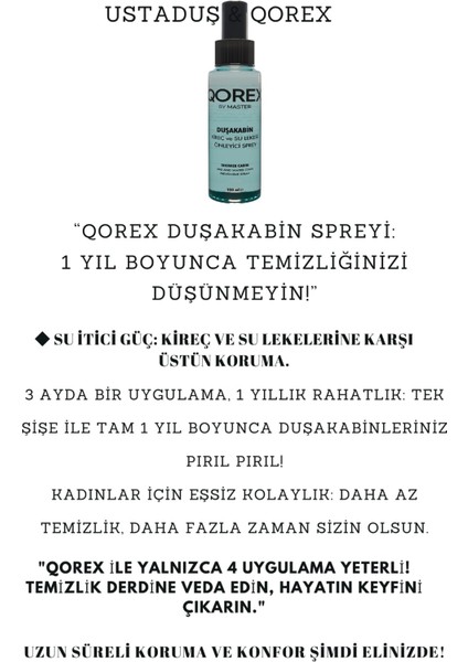 Ustaduş - Qorex Marka - 6 mm Karolaj Kumlu Temper Cam Duşakabin H:190 Özel Seri Krom Aksesuar