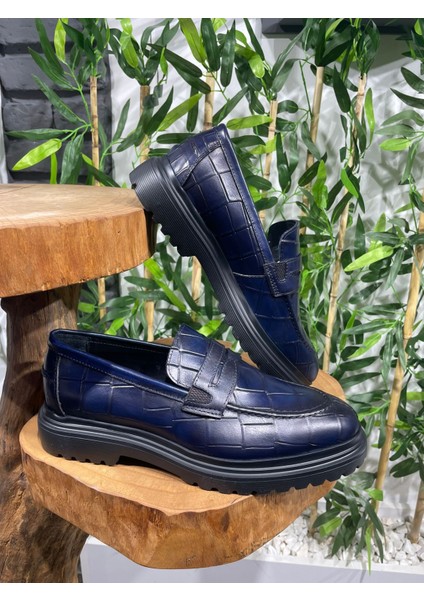 Eva Taban Kroko Deri Casual Ayakkabı modelleri