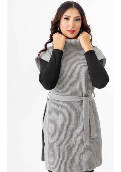 4048 Triko Kadın Süveter Gri