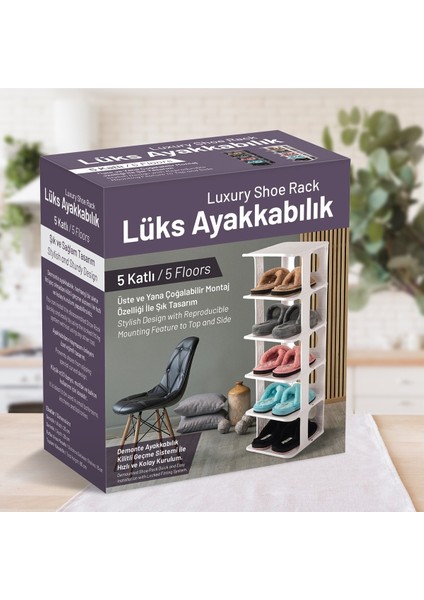 5 Katlı Pratik Ayakkabılık - Ayakkabı Rafı (4881)