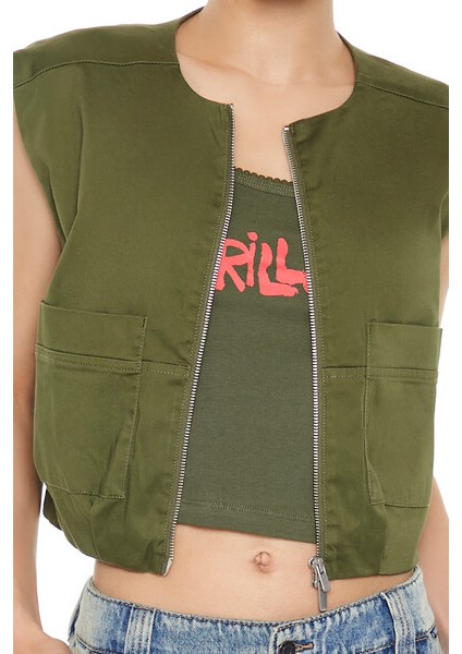 Saten Crop Yelek
