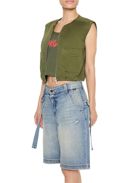 Saten Crop Yelek