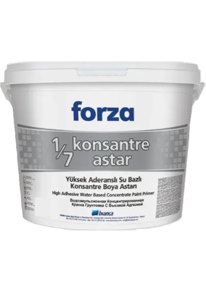 Forza 1/7 Konsantre Astar Su Bazlı Boya Astar Şeffaf 2,5lt