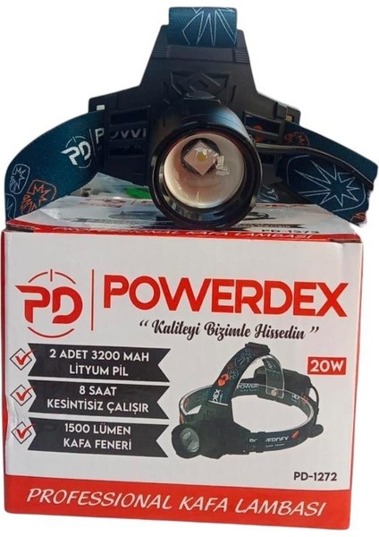 PD-1272 1500 Lümen 20W Profesyonel Kafa Feneri