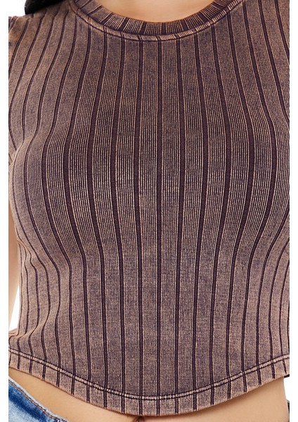 Dikişiz Fitilli Crop Tişört