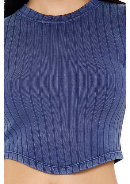 Dikişiz Fitilli Crop Tişört