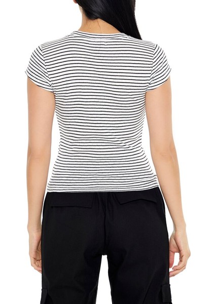 Çizgili Baby Tee Tişört