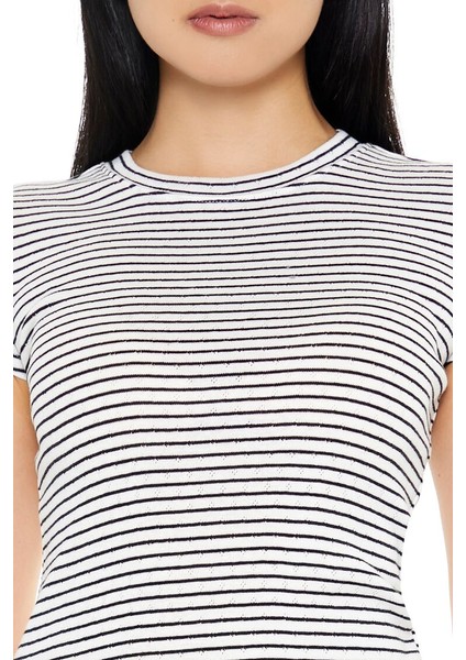 Çizgili Baby Tee Tişört