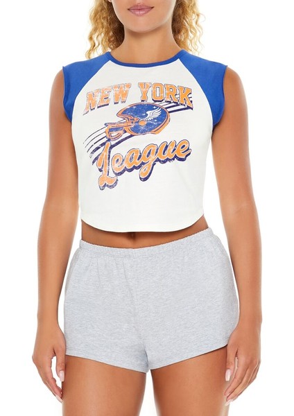 New York League Baskılı Tişört