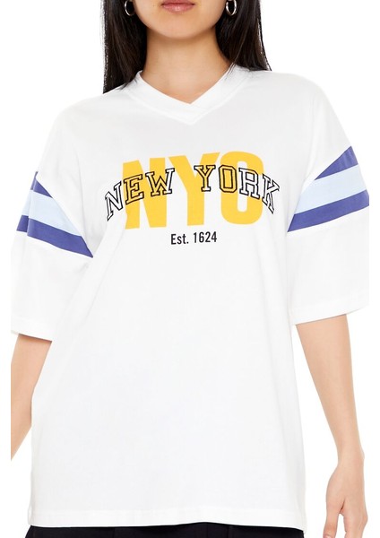New York Nyc Baskılı Tişört