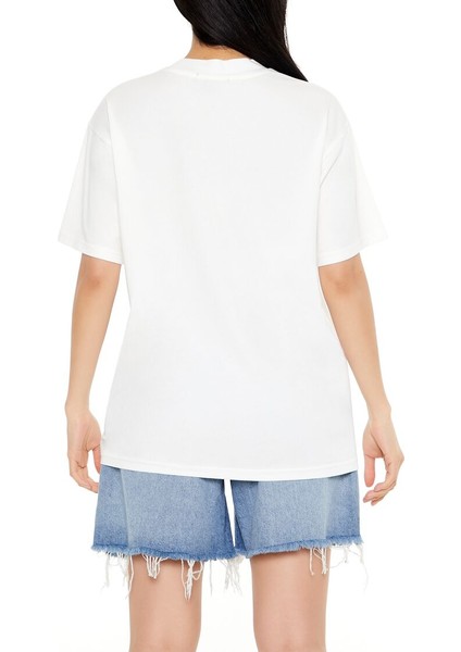 Oversize Çicek Baskılı Tişört modelleri
