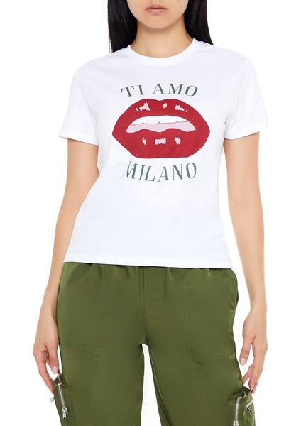 Ti Amo Milano Baskılı Tişört