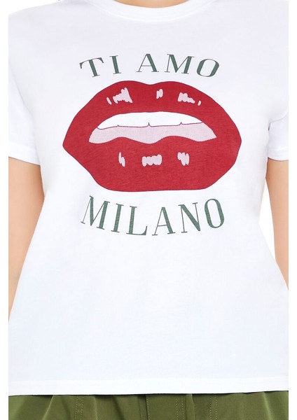 Ti Amo Milano Baskılı Tişört