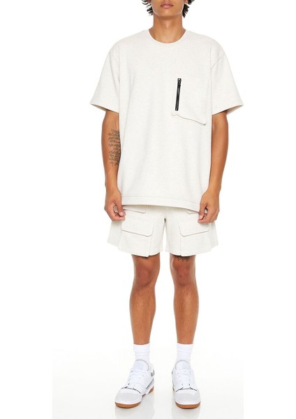Heathered Oversize Zip Pocket Tişört fiyatları