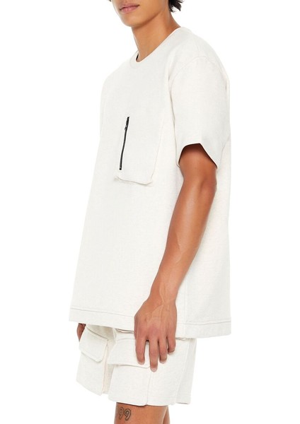 Heathered Oversize Zip Pocket Tişört fırsatları