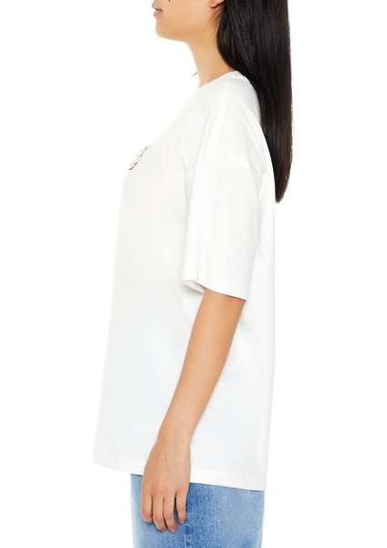 Oversize Incili Paris Tişört