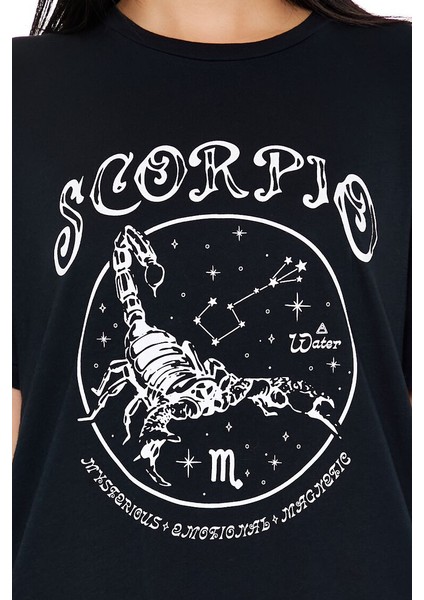 Oversize Akrep Grafik Tişört