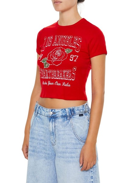 Los Angeles Heartbreakers Baskılı Baby Tee Tişört