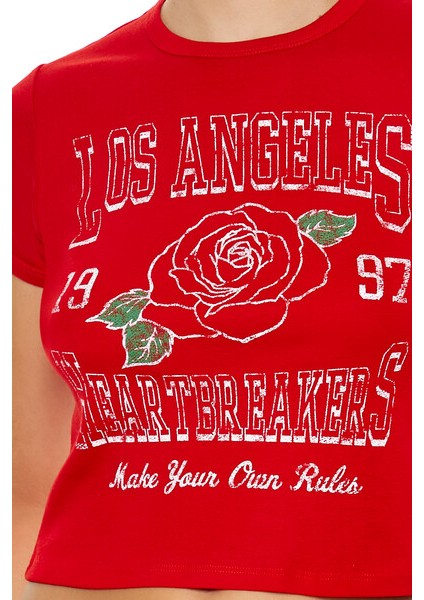 Los Angeles Heartbreakers Baskılı Baby Tee Tişört indirimleri